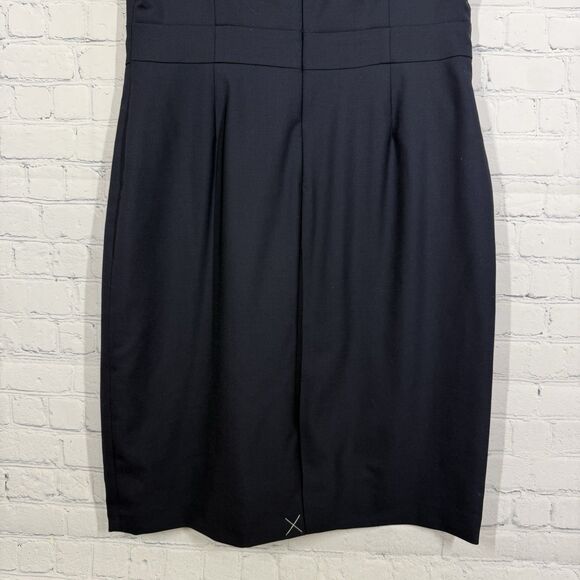 Brooks Brothers Midi Shift Dress Women Large Navy Blue Preppy Quiet Luxury Offic - Picture 11 of 16